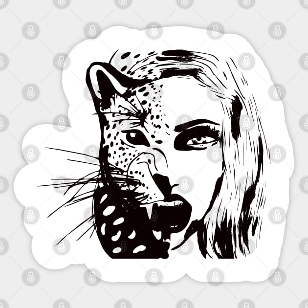 predator woman digital drawing Sticker by Katarinastudioshop